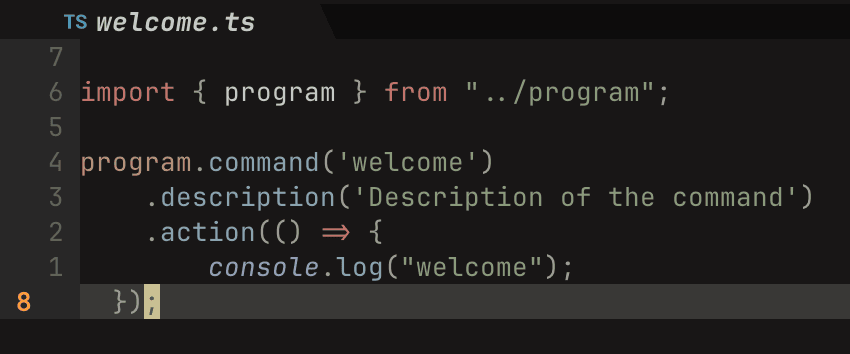 Generated welcome command file