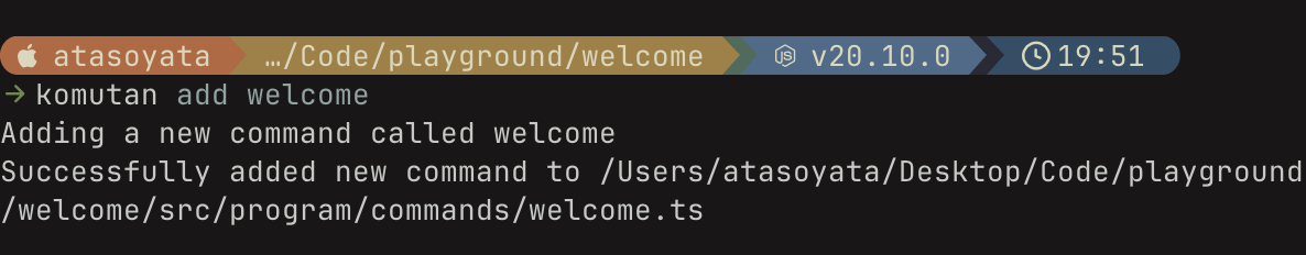 Add command screenshot